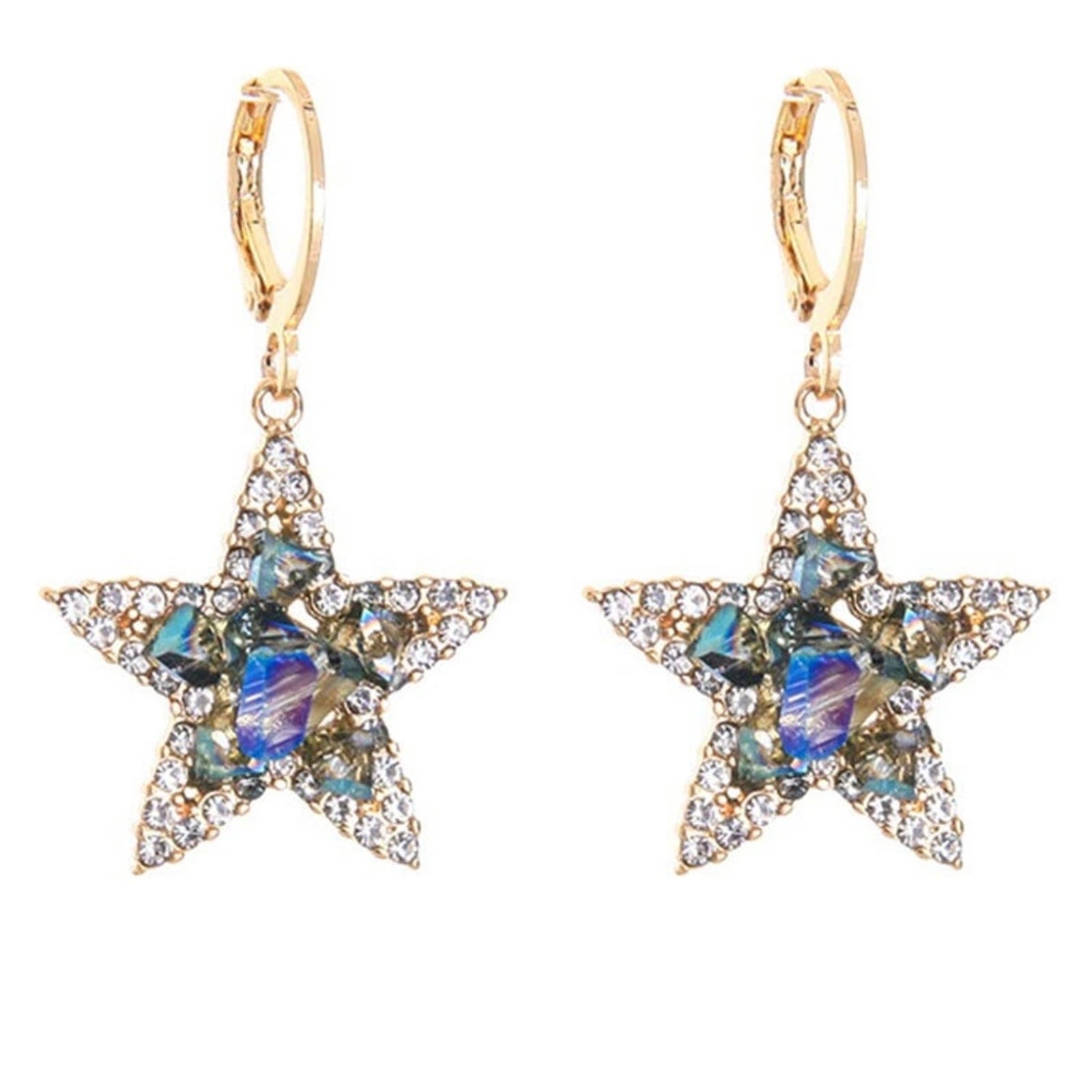 Star Crystal Huggie Earrings 12$